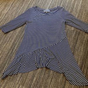 SUNDAY IN BROOKLYN S Navy Stripe Asymmetrical Tunic Top